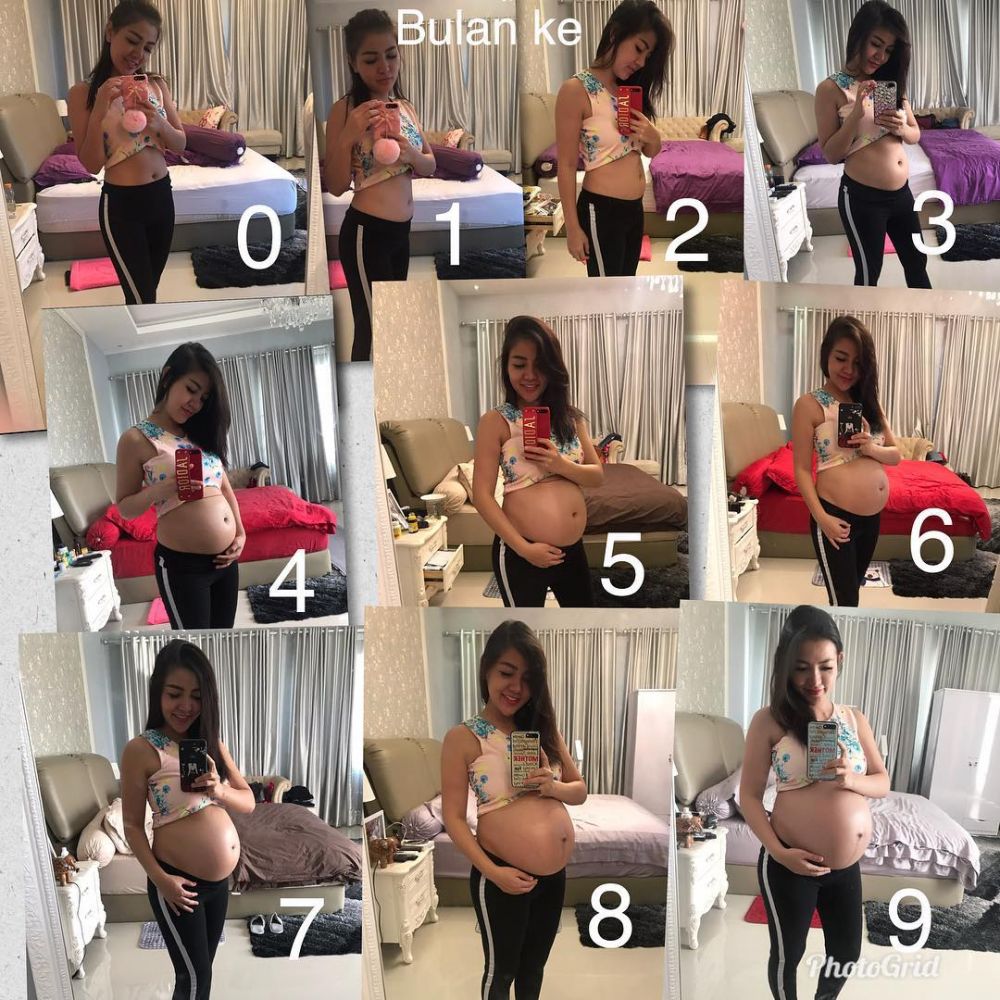 Tepis isu negatif, Bella Shofie pamer foto kehamilan bulan 1 hingga 9
