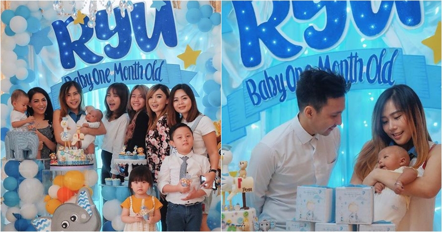 6 Momen baby one month Ryu anak Cherly eks Cherrybelle, penuh keseruan