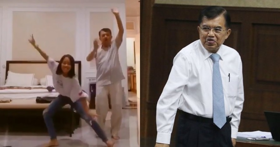 Bikin video Tik Tok, Jusuf Kalla joget bareng cucunya yang gemesin