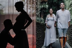 10 Potret maternity romantis Ardina Rasti & Andika, simpel tapi elegan
