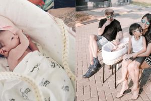 Gaya 6 bayi seleb saat berjemur di pagi hari, ekspresinya gemesin