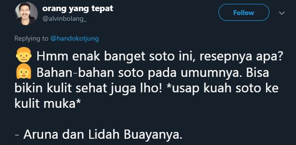 10 Pelesetan obrolan ala Aruna dan Lidahnya ini recehnya kebangetan