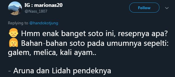 10 Pelesetan obrolan ala Aruna dan Lidahnya ini recehnya kebangetan