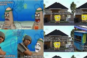 10 Meme karakter SpongeBob hidup di Indonesia bikin ketawa nyengir