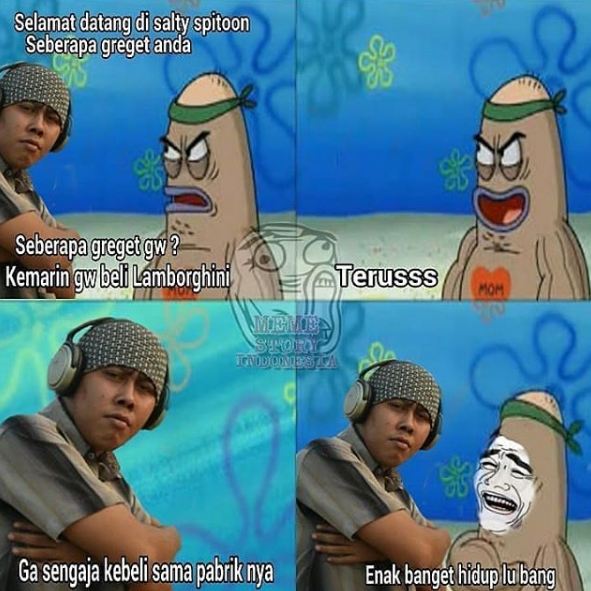 10 Meme karakter SpongeBob hidup di Indonesia bikin ketawa nyengir