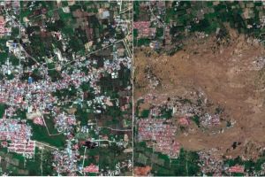 6 Pemotretan satelit kondisi Palu sebelum vs sesudah tsunami, ngeri