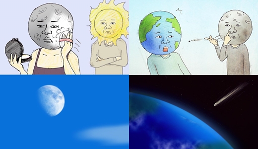 10 Ilustrasi lucu jika Bumi Matahari Bulan hidup bak m