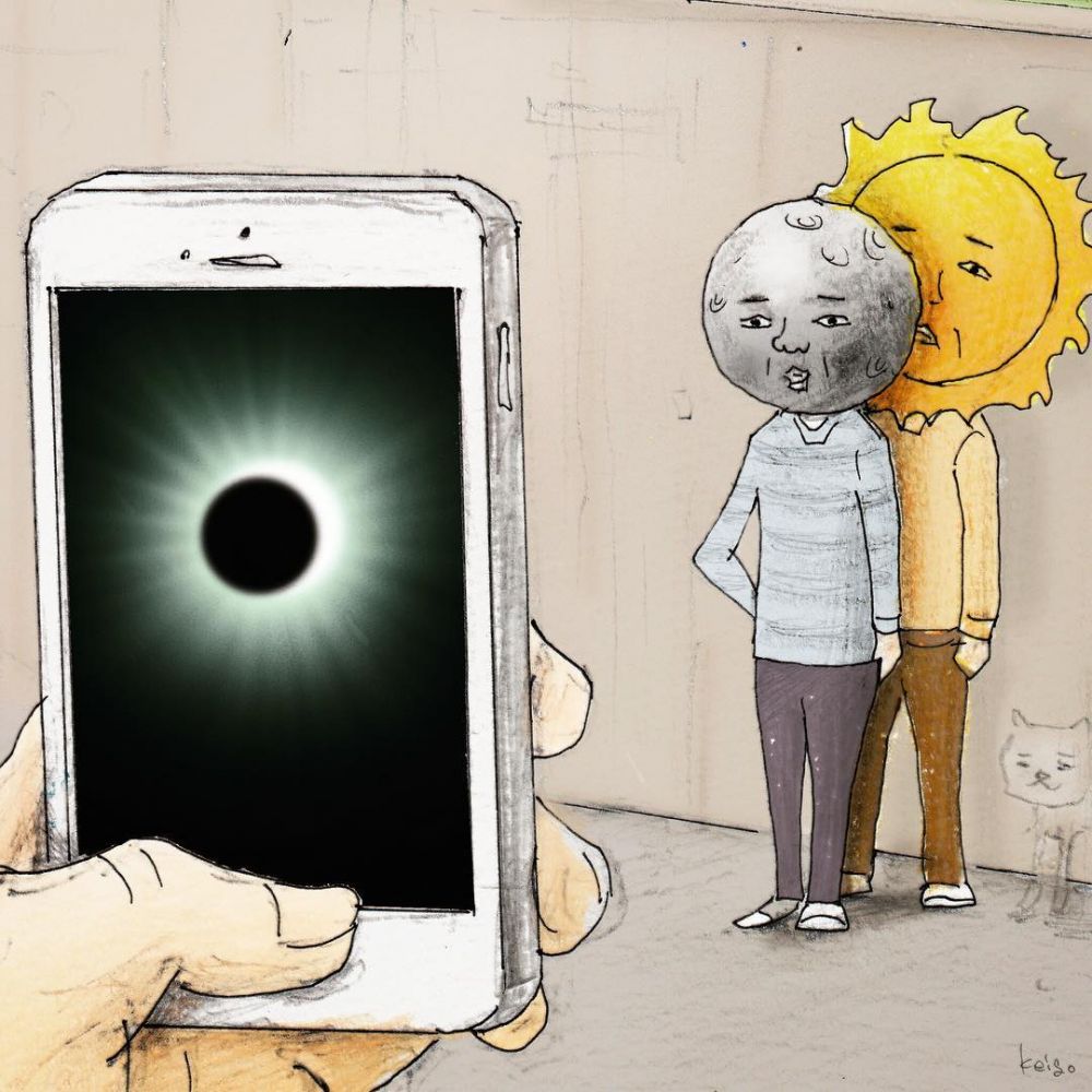 10 Ilustrasi lucu jika Bumi, Matahari & Bulan hidup bak manusia