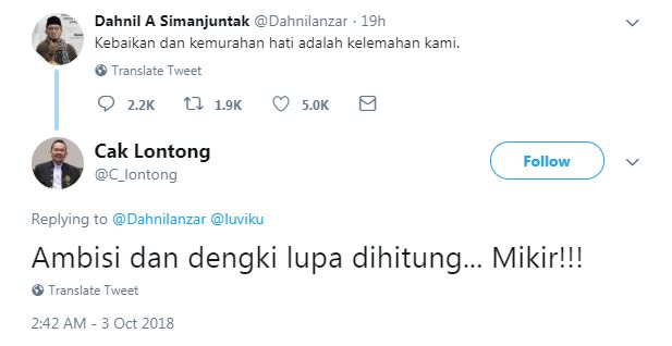 Sentilan Cak Lontong di akun jubir Prabowo-Sandi ini nyelekit