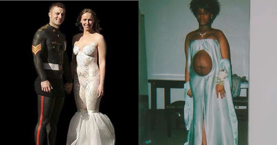 10 Gaun pengantin ini desainnya nyeleneh abis, bikin mikir kemana mana