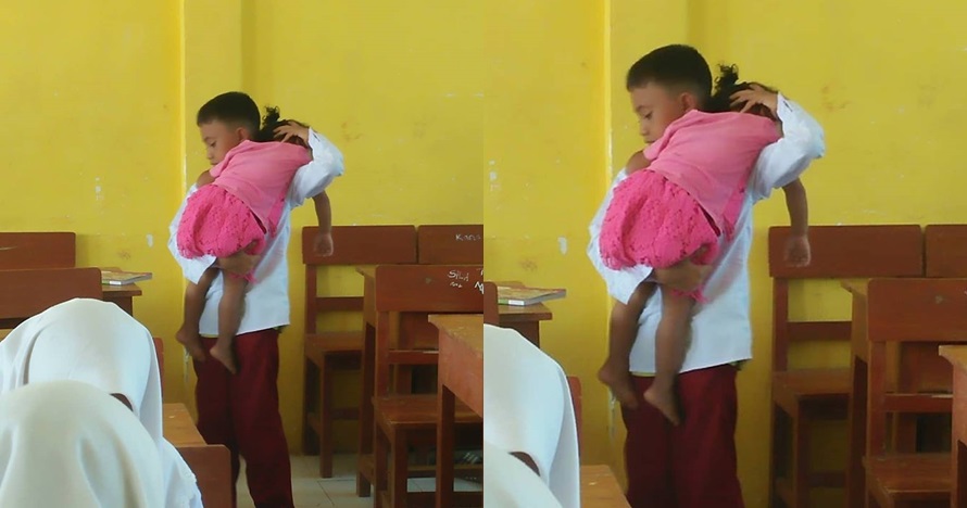Setiap hari bawa adiknya ke sekolah, kisah bocah SD ini bikin terharu