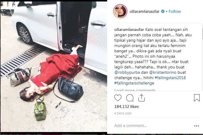 Gaya 5 seleb Tanah Air ikuti Falling Star Challenge, tersungkur glamor