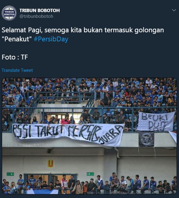 Pertandingan pertama usai sanksi PSSI, ini 10 dukungan untuk Persib