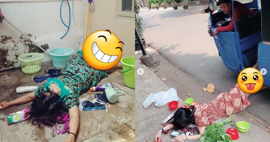 7 Aksi emak berdaster ikut falling stars challenge ini konyol abis