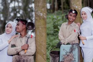 Pacari petani karet, perawat cantik prewedding antimainstream di hutan