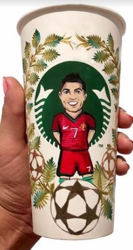 Cewek ini jadikan gelas kopi kanvas lukisan, 8 hasilnya keren banget