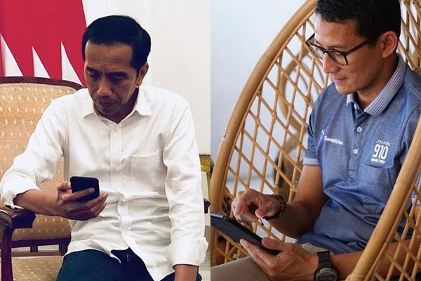 5 Momen Jokowi & Sandi unggah foto pose mirip dalam waktu berdekatan
