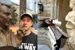 10 Orang ini foto kocak bareng patung, hasilnya bikin susah nahan tawa