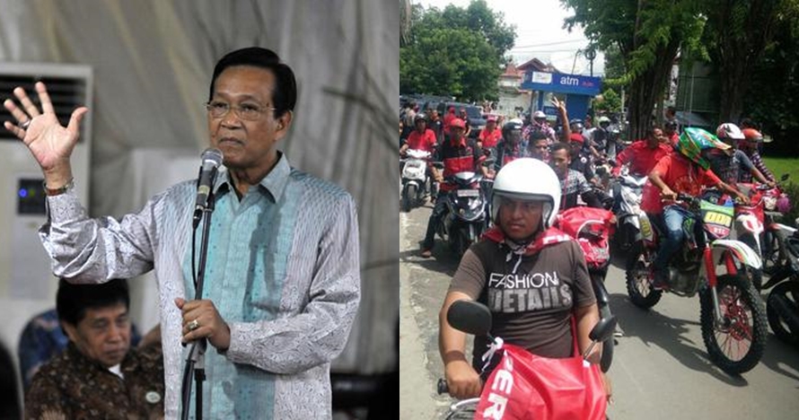 Momen Sri Sultan digeber motor peserta kampanye, reaksinya bikin salut