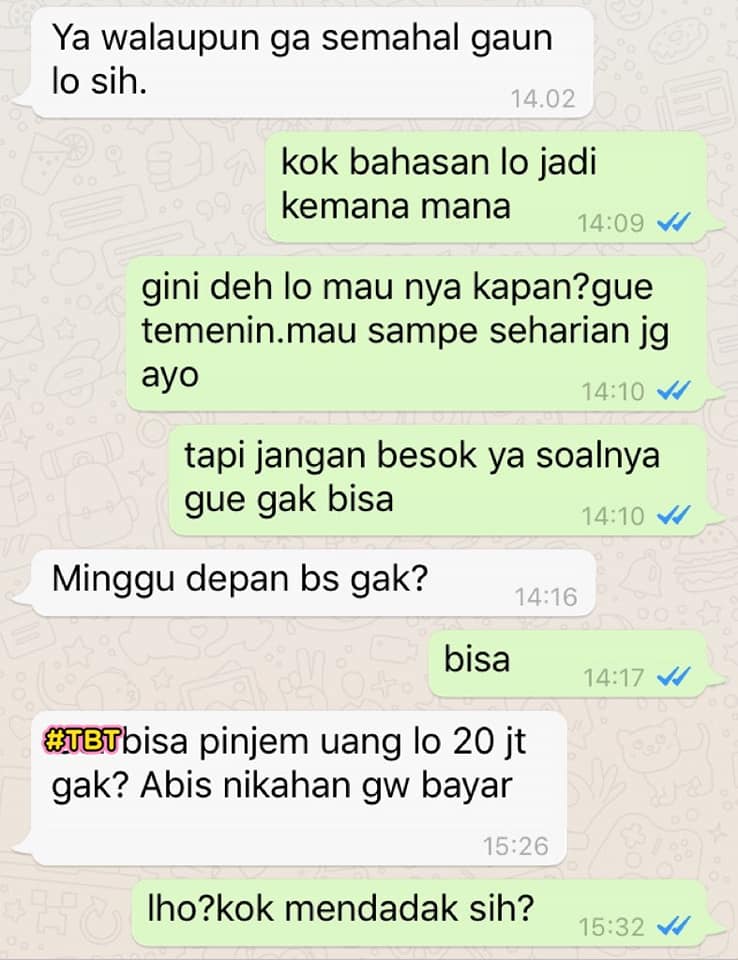 Chat orang berutang 'dikasih hati minta jantung' ini bikin ikut emosi
