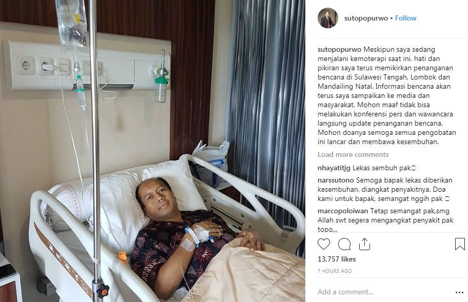 5 Momen Sutopo BNPB tegar jalani pengobatan, banjir doa dan dukungan