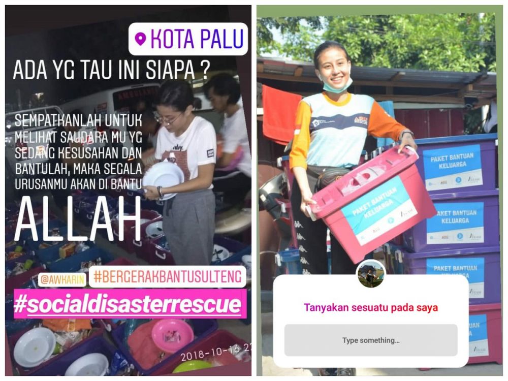 10 Momen Awkarin jadi relawan korban gempa di Palu, bikin haru