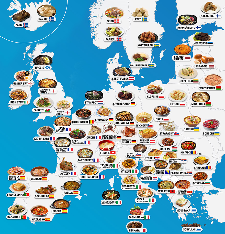 15 Peta unik gambarkan persebaran makanan dari berbagai negara