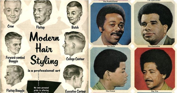 10 Poster langka model potongan rambut tahun 1950 1980 