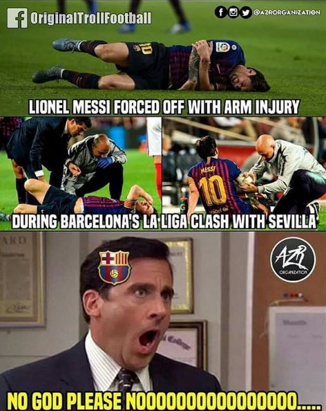 10 Meme meratapi cedera Lionel Messi, bikin pecinta bola makin nyesek