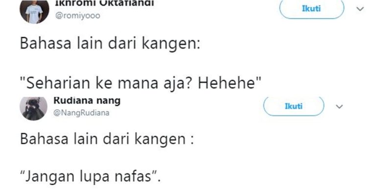 10 Cuitan Bahasa Lain Dari Kangen Ini Bikin Senyum Geli