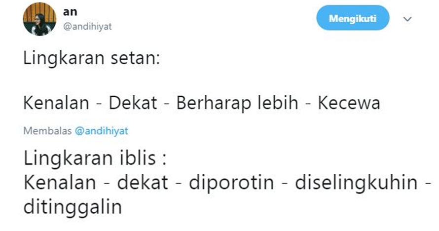 10 Cuitan 'lingkaran setan' ini gambarkan kejamnya siklus percintaan