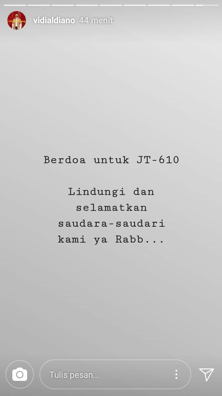 Lion Air JT 610 jatuh, ini ucapan duka 10 seleb Indonesia