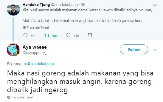 10 Lelucon 'balik nama nasi ala Indonesia' ini kocaknya bikin ngangguk