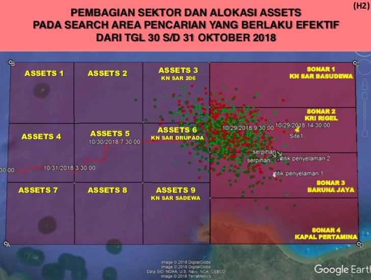 Pencarian hari kedua pesawat Lion Air JT 610, begini peta evakuasinya