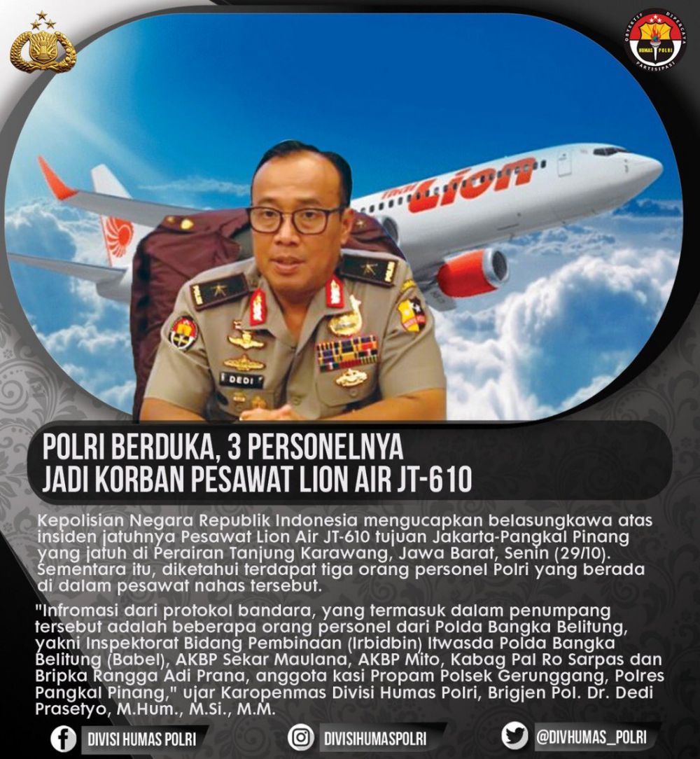 5 Instansi ini pejabatnya jadi korban jatuhnya pesawat Lion Air JT 610