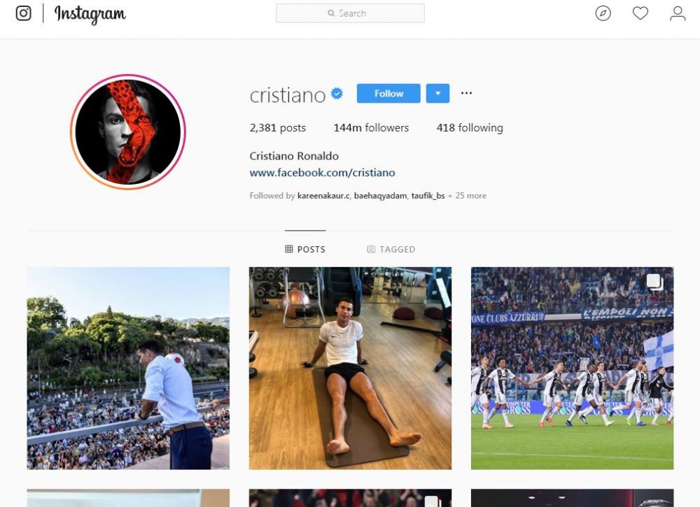 CR7 punya pengikut terbanyak di Instagram, jumlahnya bikin tercengang