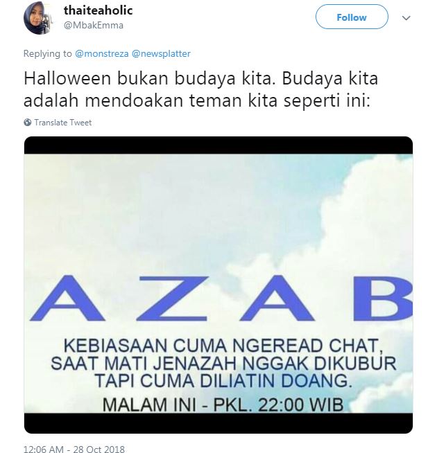 10 Cuitan kocak 'Halloween bukan budaya kita' ini bikin angguk setuju