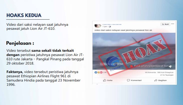 Ini 5 hoax soal jatuhnya Lion Air JT 610 beserta klarifikasinya