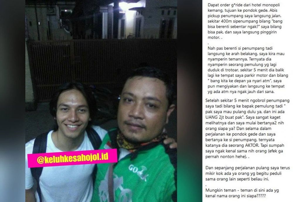 7 Status driver ojol dapat orderan seleb ini kocak, nggak tahu namanya