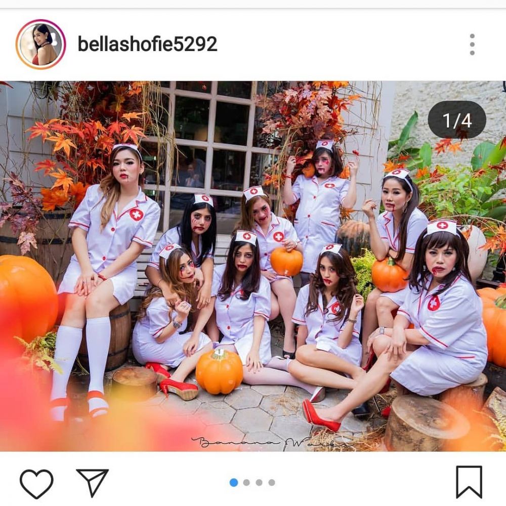 Pakai seragam perawat seksi buat Halloween, Bella Shofie jadi sorotan