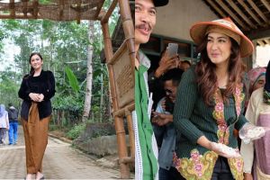 15 Momen Nafa Urbach blusukan kampanye, cantik berkebaya