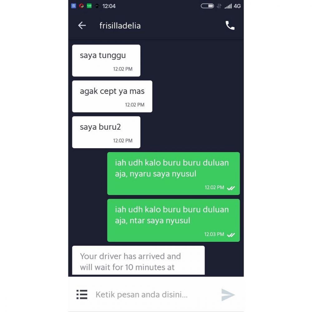 12 Chat lucu driver ojek online bikin penumpangnya jadi kesel