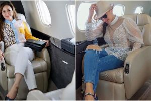 20 Gaya fashion Maia Estianty di pesawat mewah, gaul abis