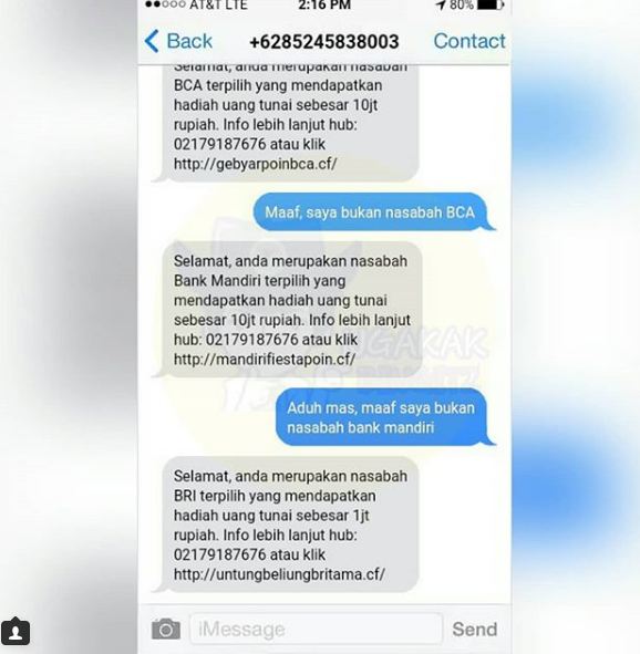 25 SMS penipuan ini dapat balasan yang bikin terbahak-bahak