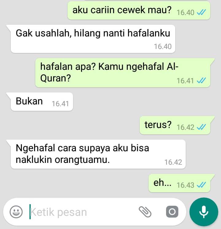 10 Chat lucu 'nyari gebetan' ini bikin nyengir tepuk jidat