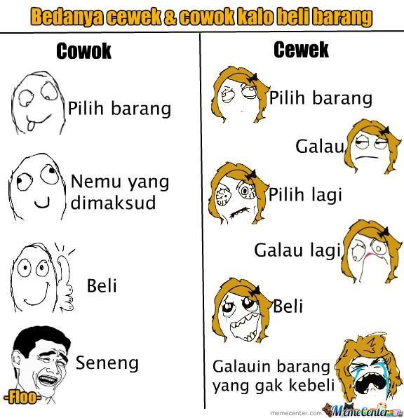 50 Meme lucu beda cewek vs cowok ini ngena banget