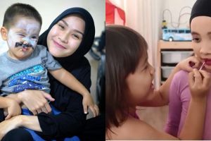 10 Aksi kocak tiga anak Zaskia Adya Mecca main makeup, bikin gemes