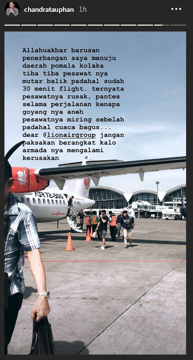 Pengalaman Chandra Tauphan naik pesawat Lion Air ini viral 