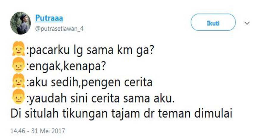 10 Cuitan lucu 'tikungan teman' ini bisa bikin ketawa prihatin