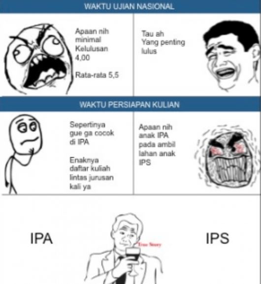 30 Meme lucu IPA vs IPS ini bikin cengar-cengir ingat masa SMA